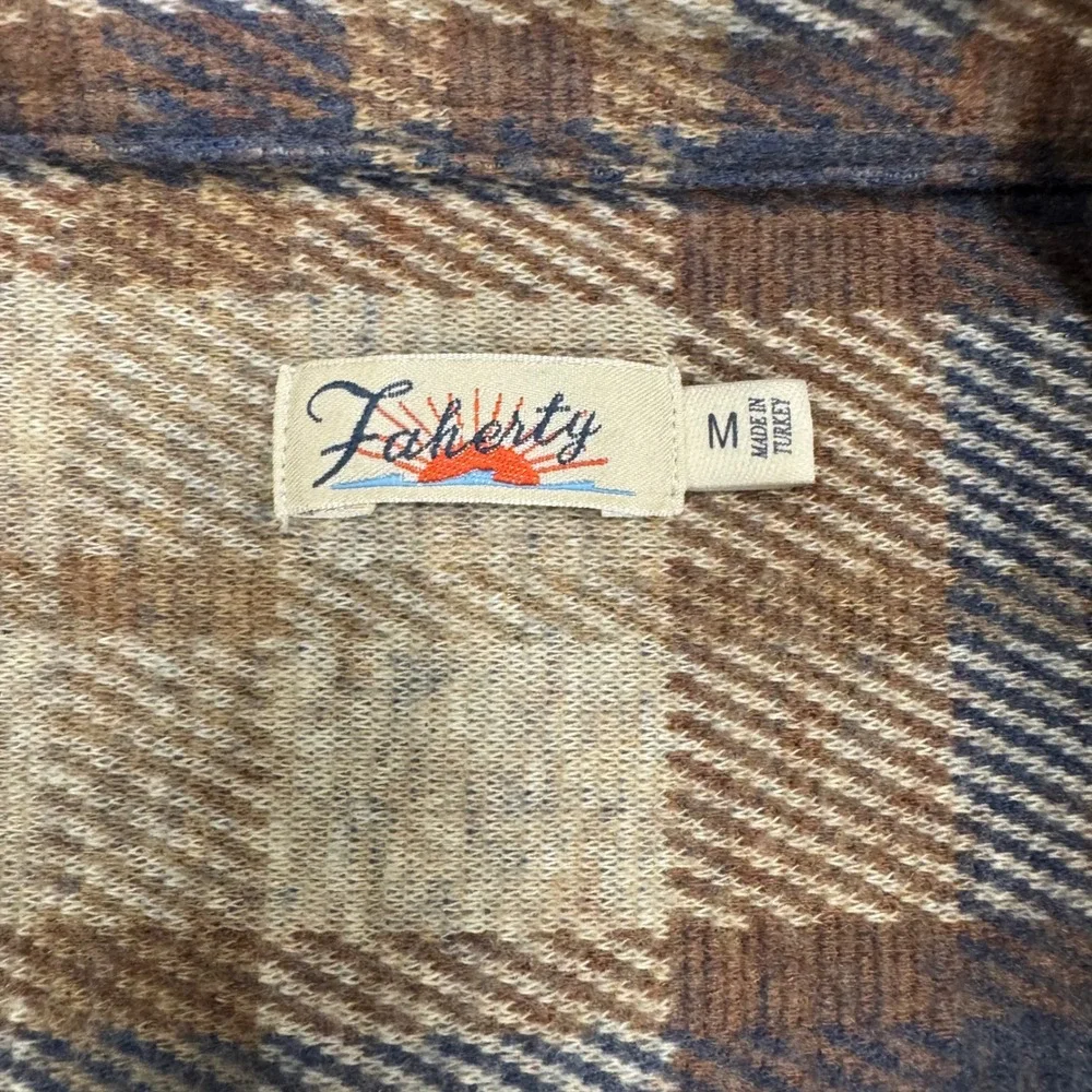 Faherty Legend Sweater Shirt Button Down Shirt - Brown and Blue Plaid - Picture 4 of 9